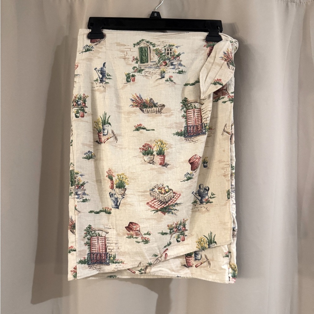 Vintage Bentley Arbuckle Floral Print Cream Skirt
